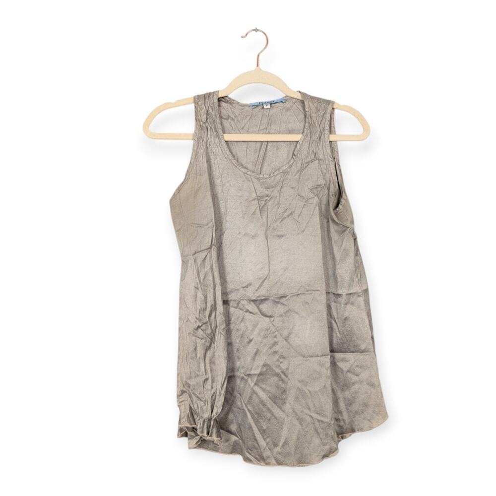 Planet by Lauren G Women's Top Taupe 100% Silk Sleeveless Tank Top Size 2
